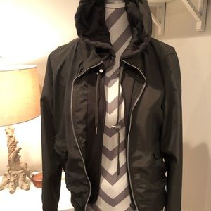 Army green hoodie jacket